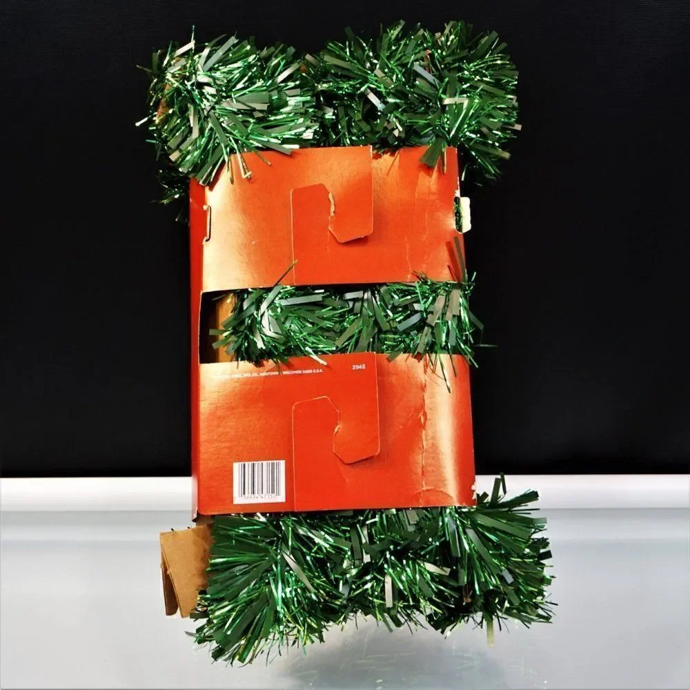 Vintage Home Decor Garland VELVET TOUCH 15ft Green Tinsel Christmas Indoor Outdo